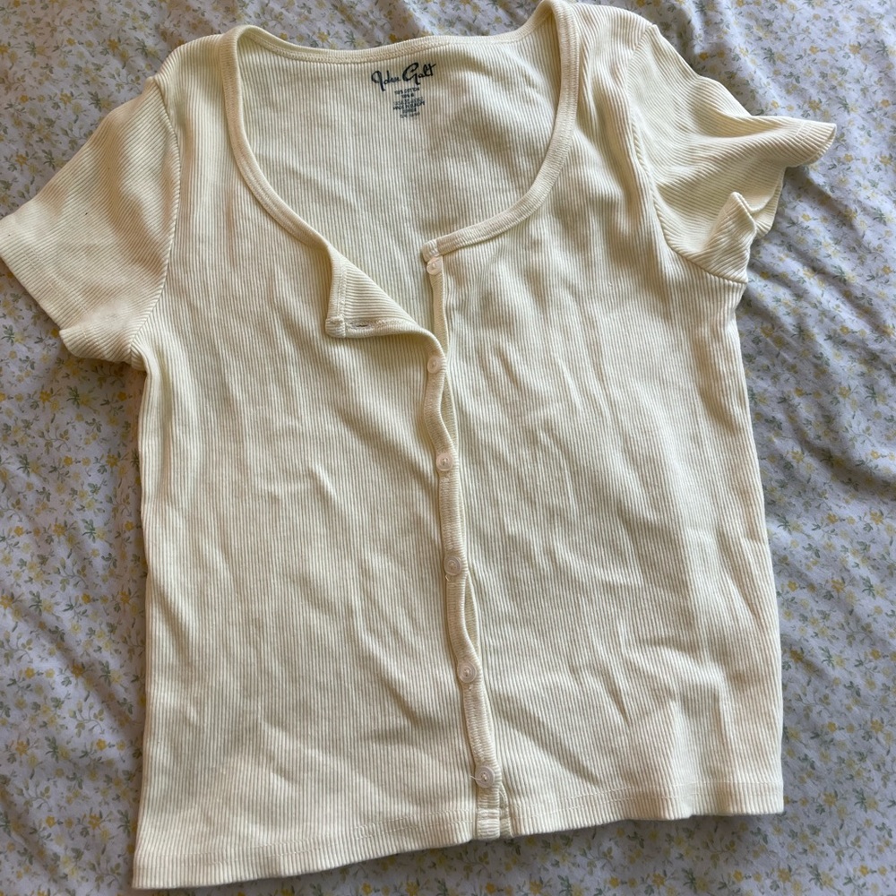 John Galt yellow button down top from Brandy Melville
